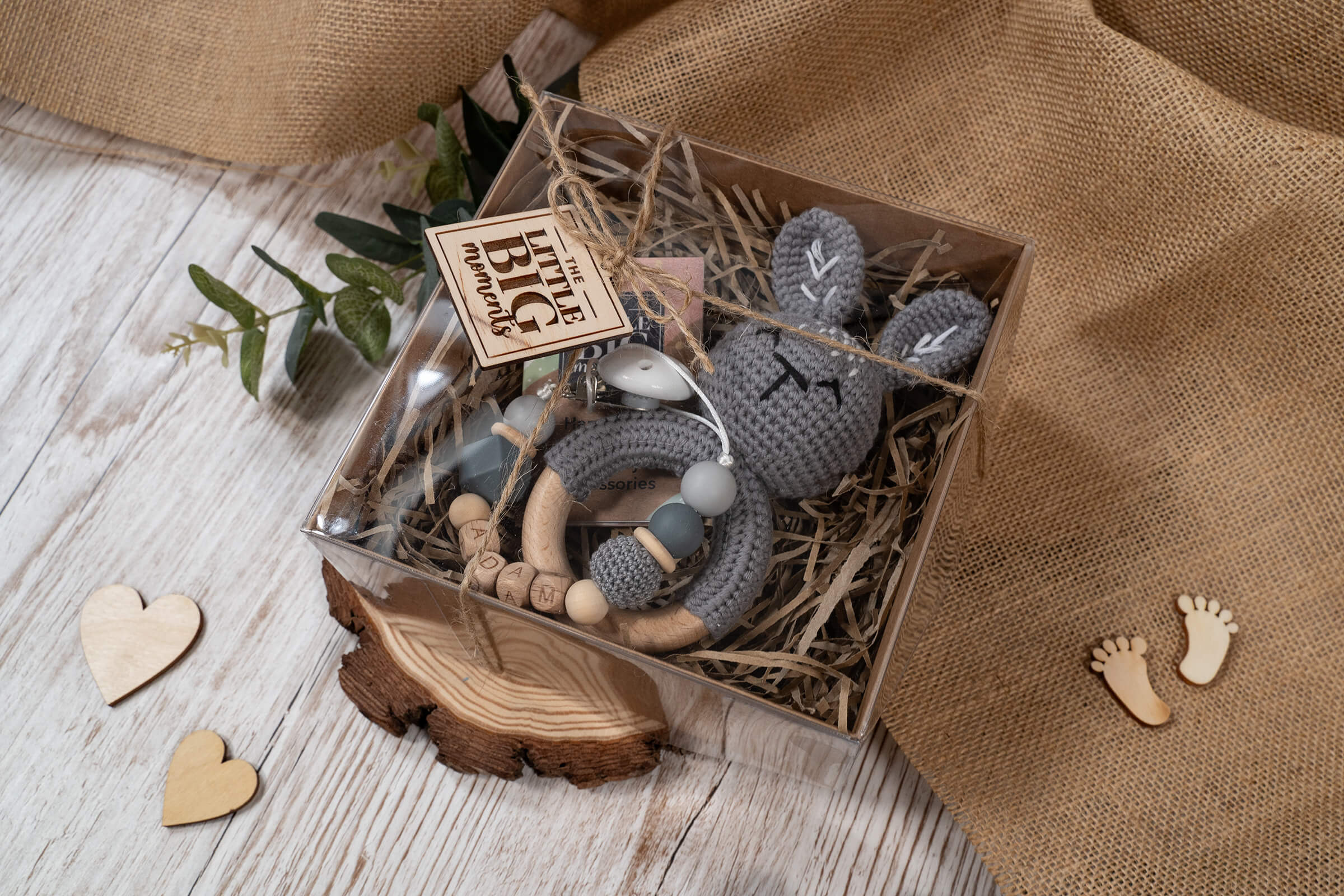 Crochet Bunny Mini Gift Set - Grey