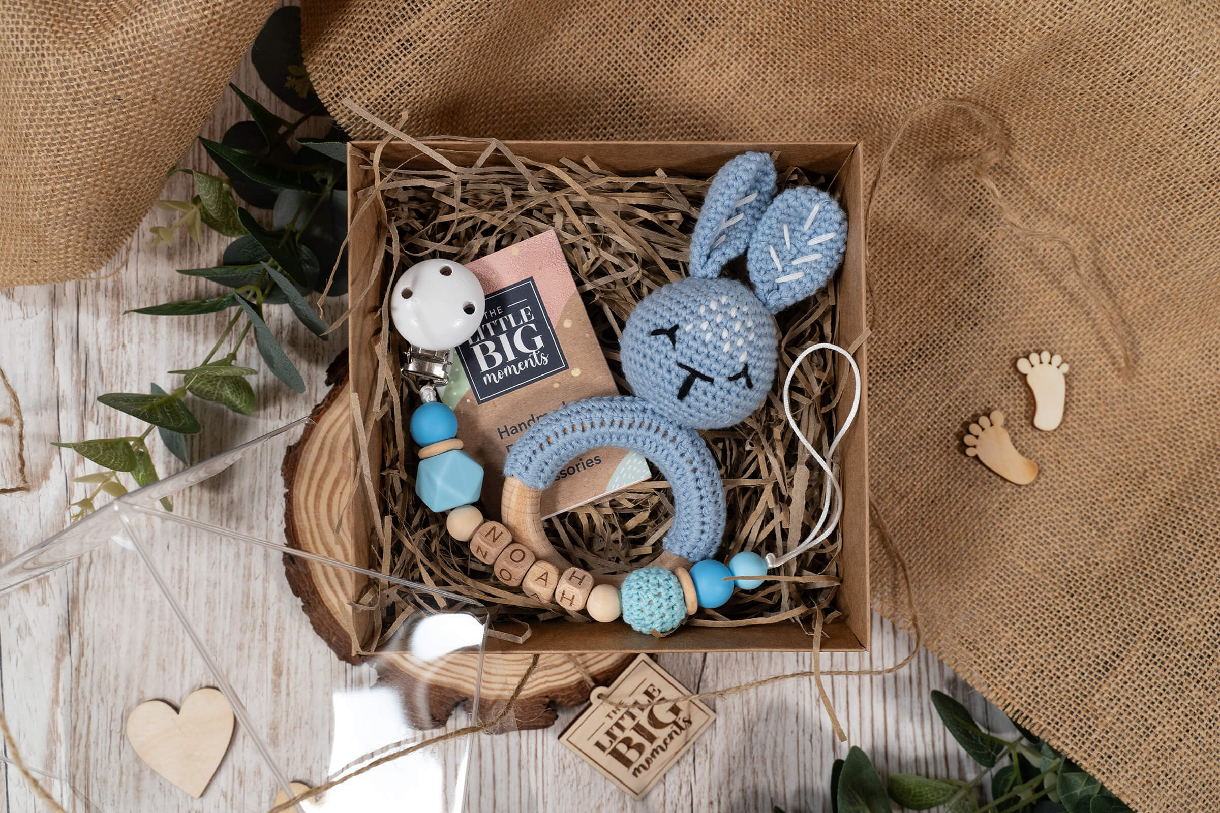 Crochet Bunny Mini Gift Set - Blue