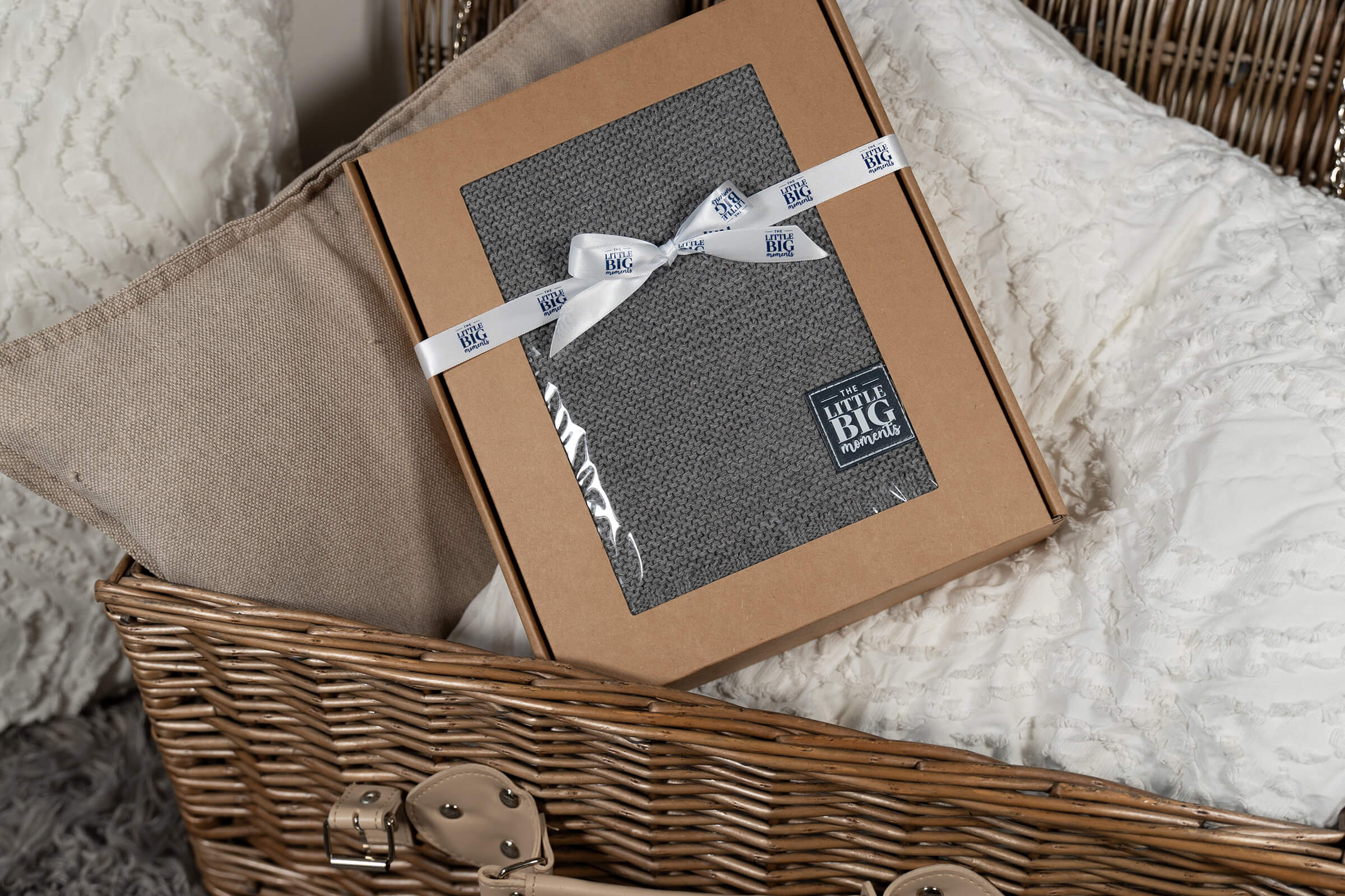 100% CottonKnit Baby Blanket - Grey