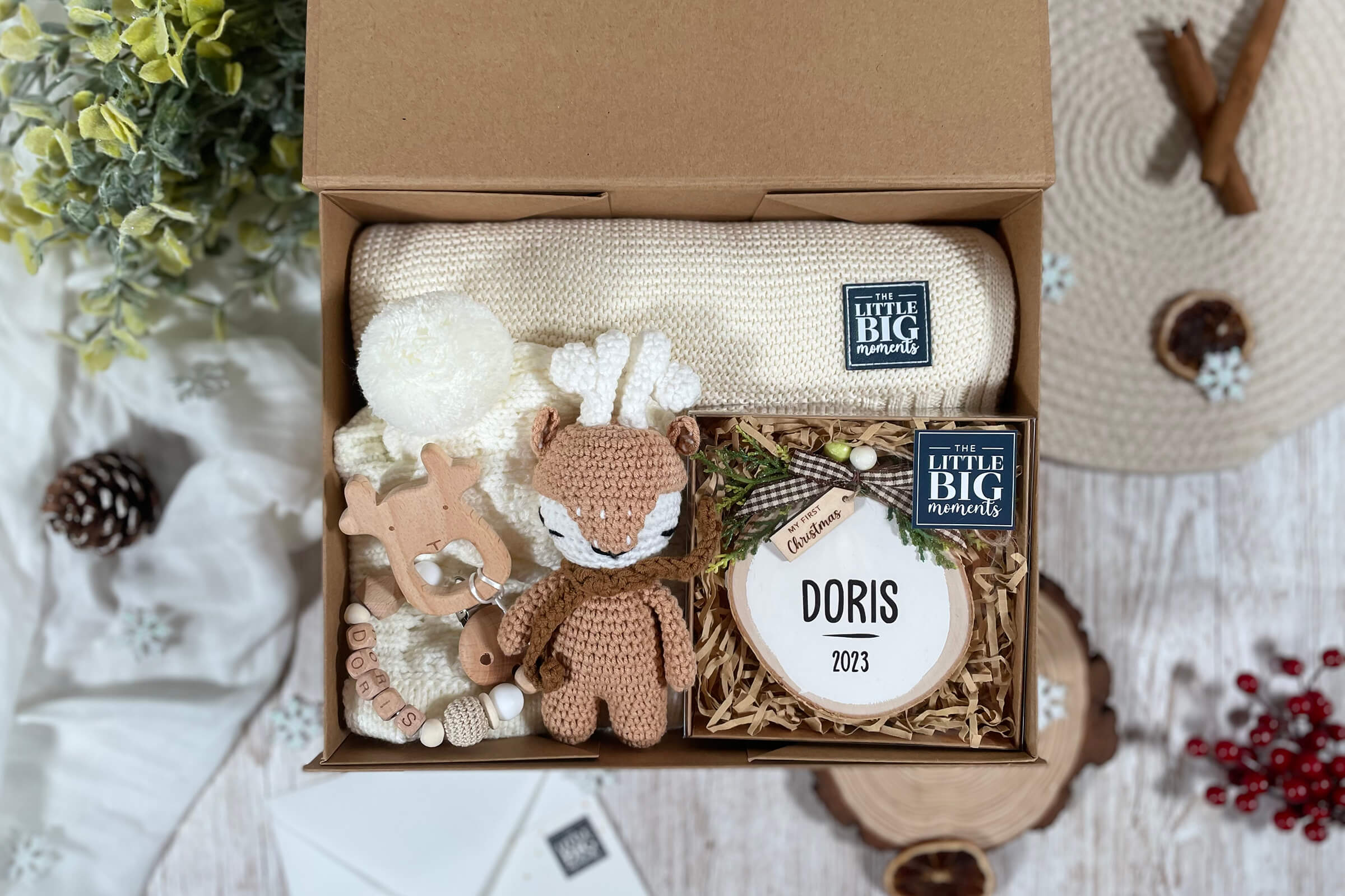 'My First Christmas' Baby Gift Set - Beige