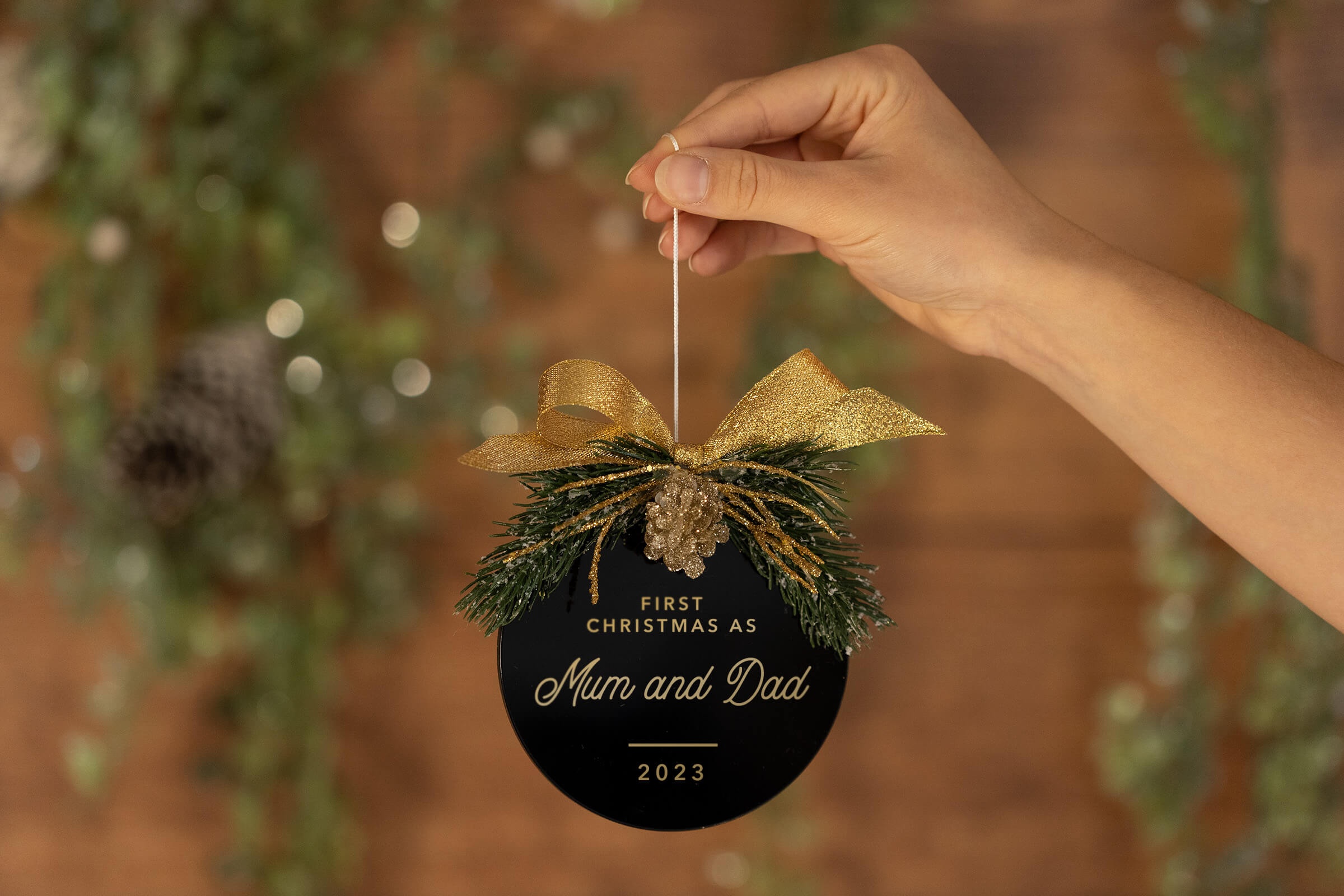 First Christmas as Mum & Dad Decoration - Black/Gold