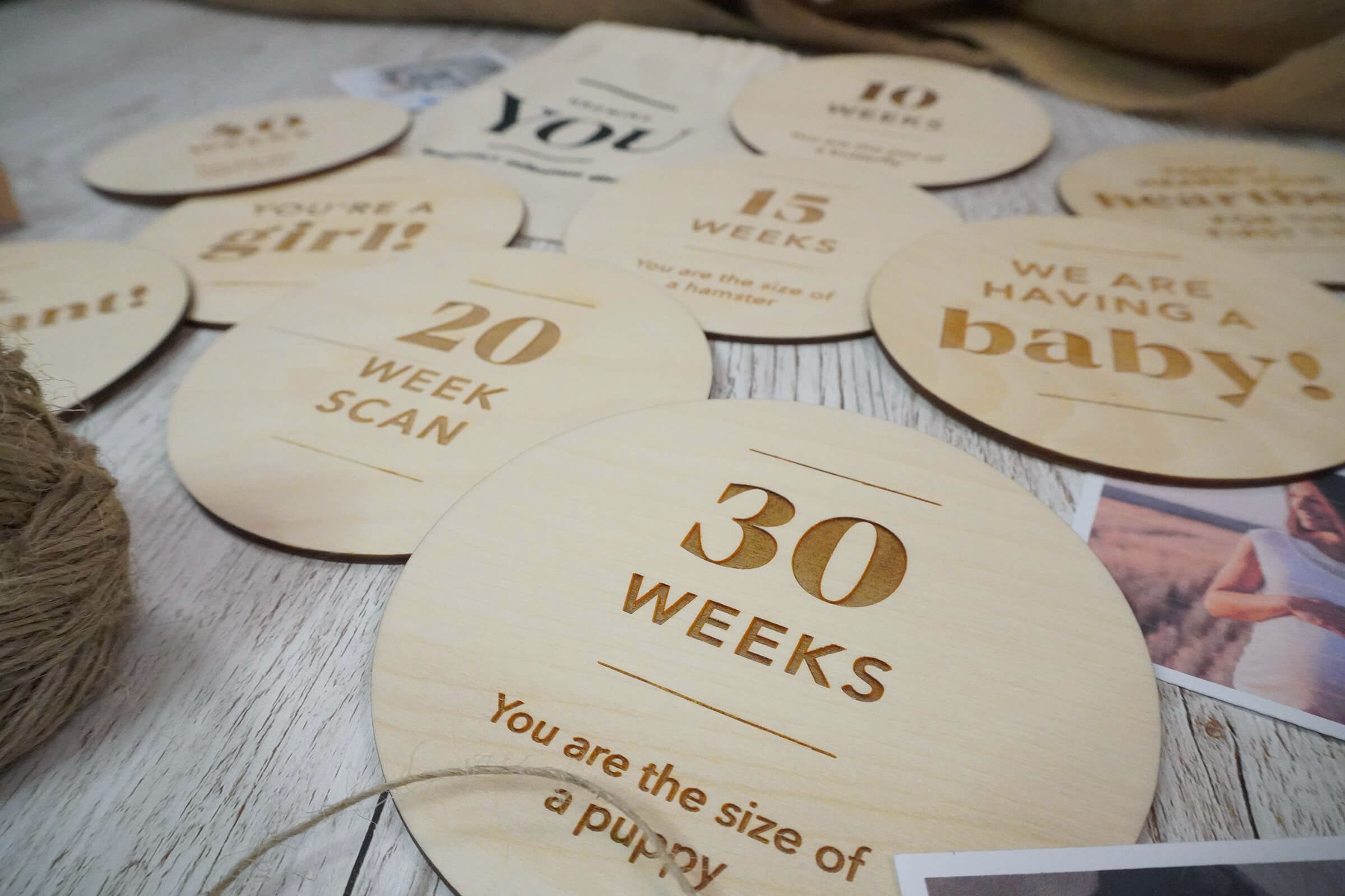 Growing You - Wooden Pregnancy Milestone Discs