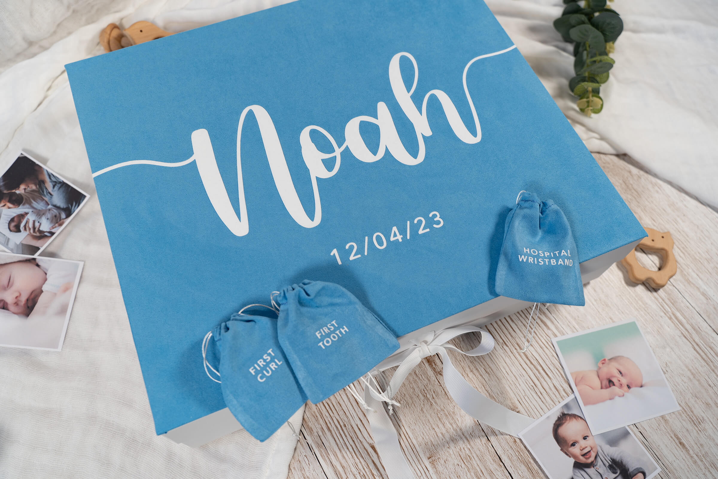 'The Story of You' Suede Baby Gift Set - Blue