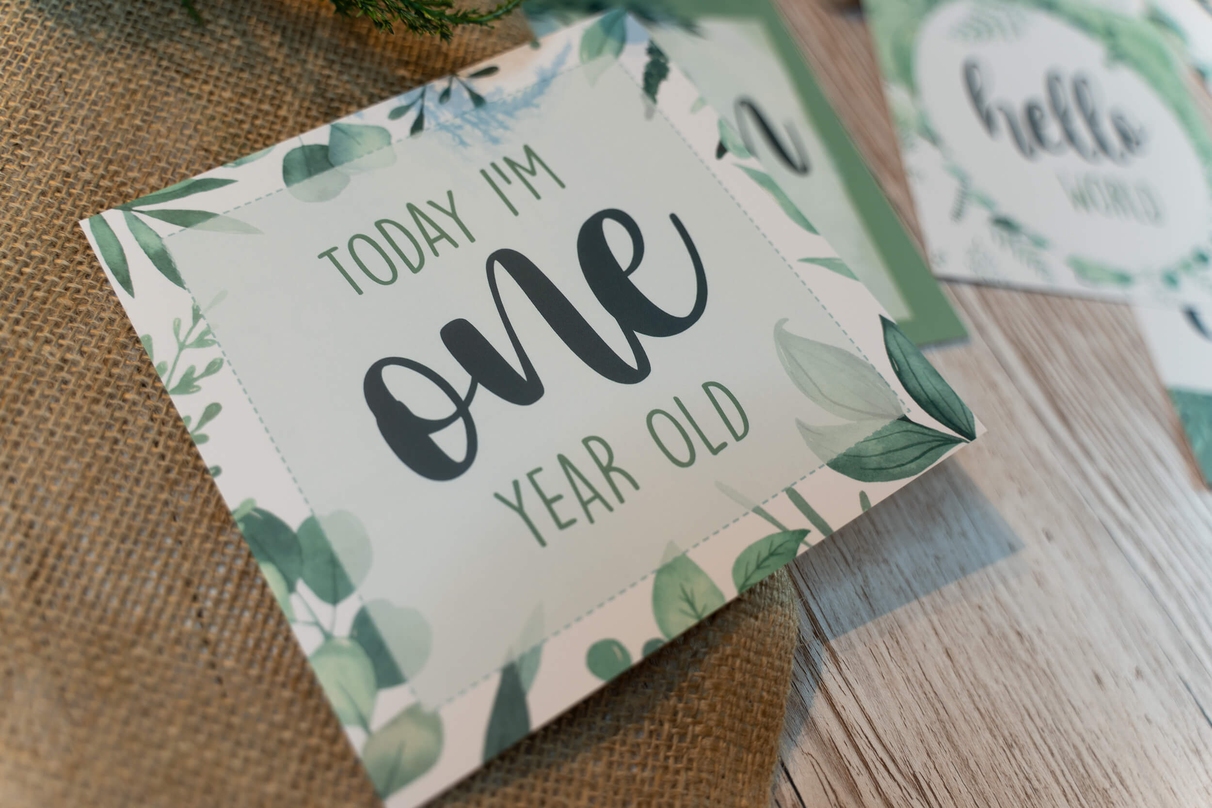 Green Woodland Monthly Baby Milestone Cards