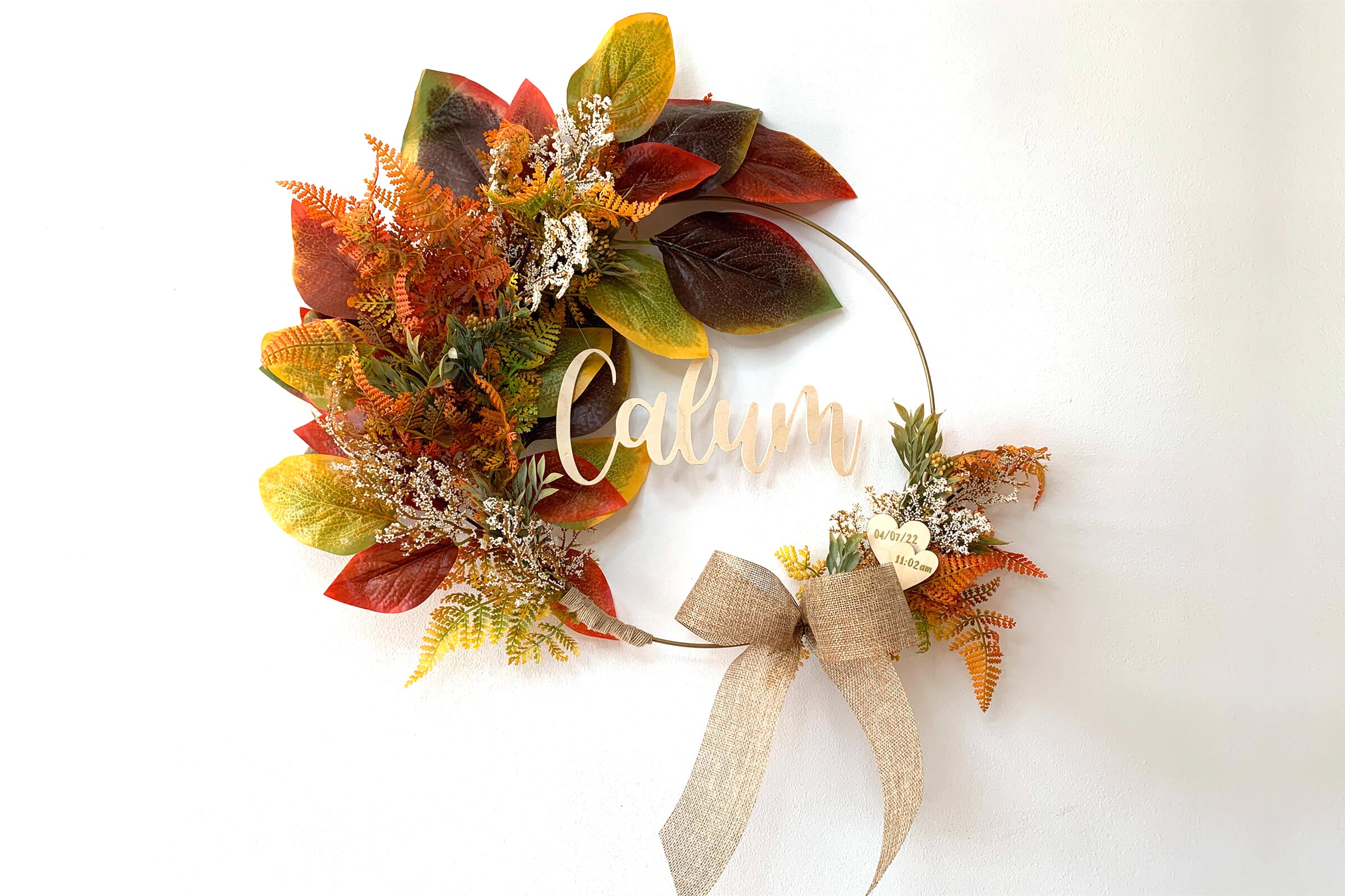 Autumn Baby Name Wreath