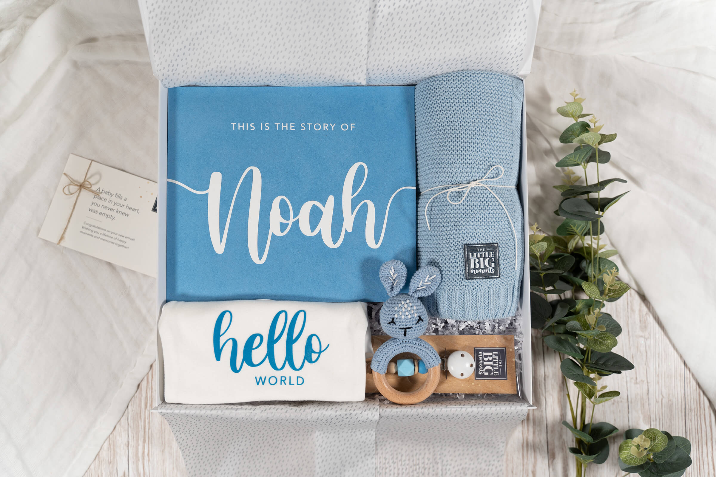 'Hello World' Premium Baby Gift Set - Blue