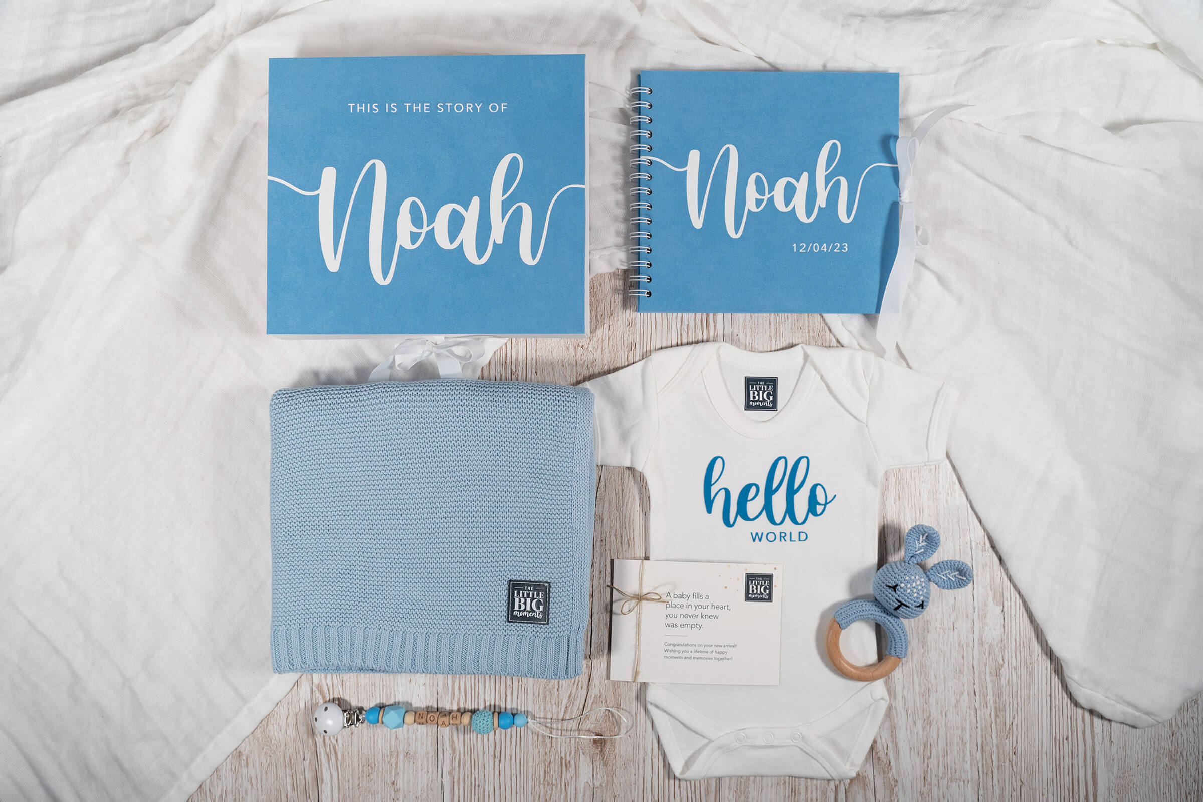 'Hello World' Premium Baby Gift Set - Blue