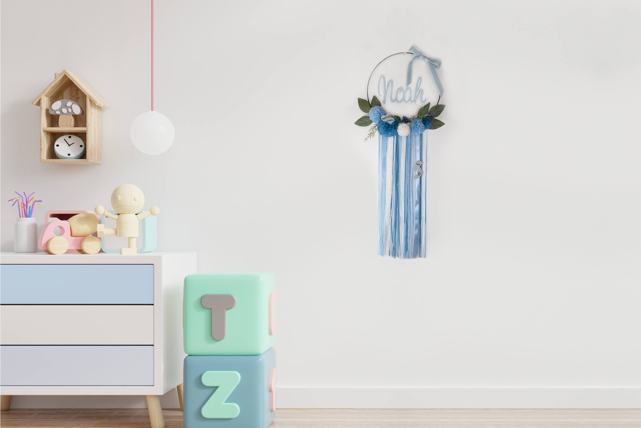 Blue Personalised Nursery Dreamcatcher