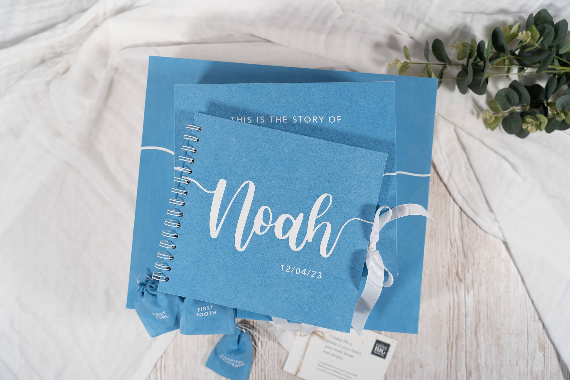 'The Story of You' Suede Baby Gift Set - Blue