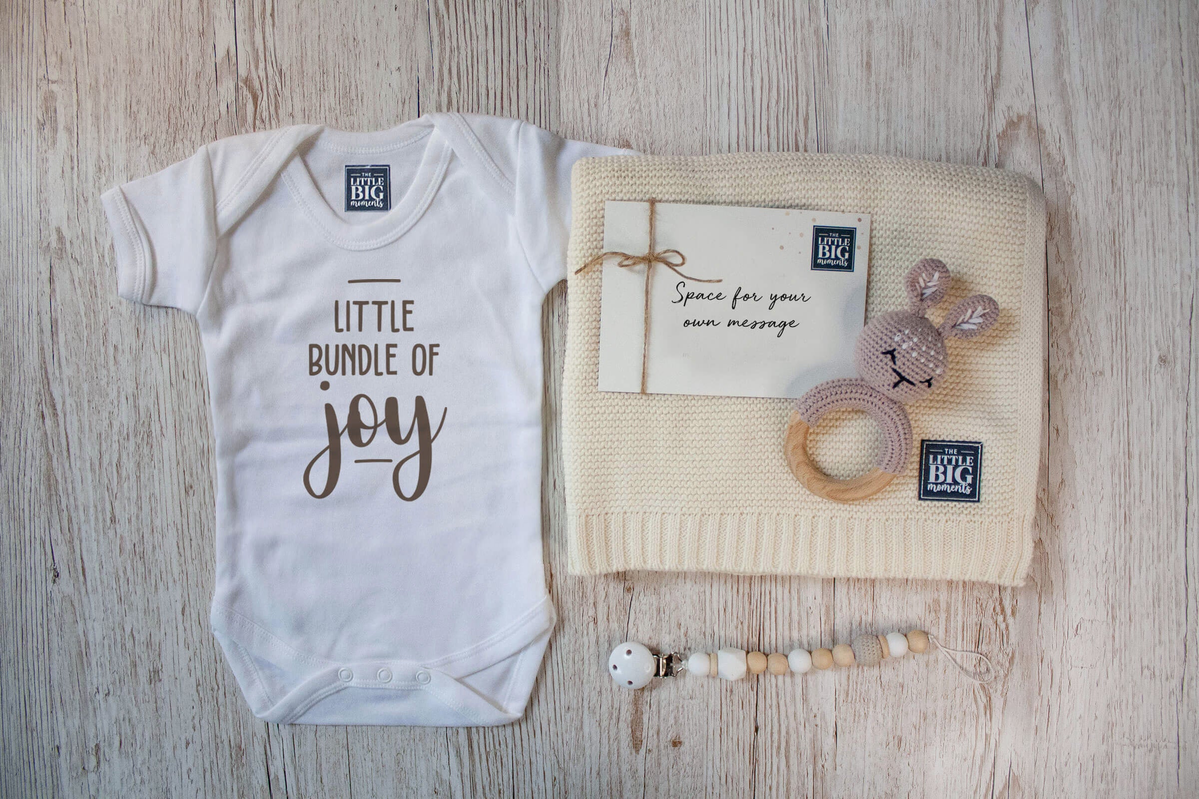 beige baby gift set
