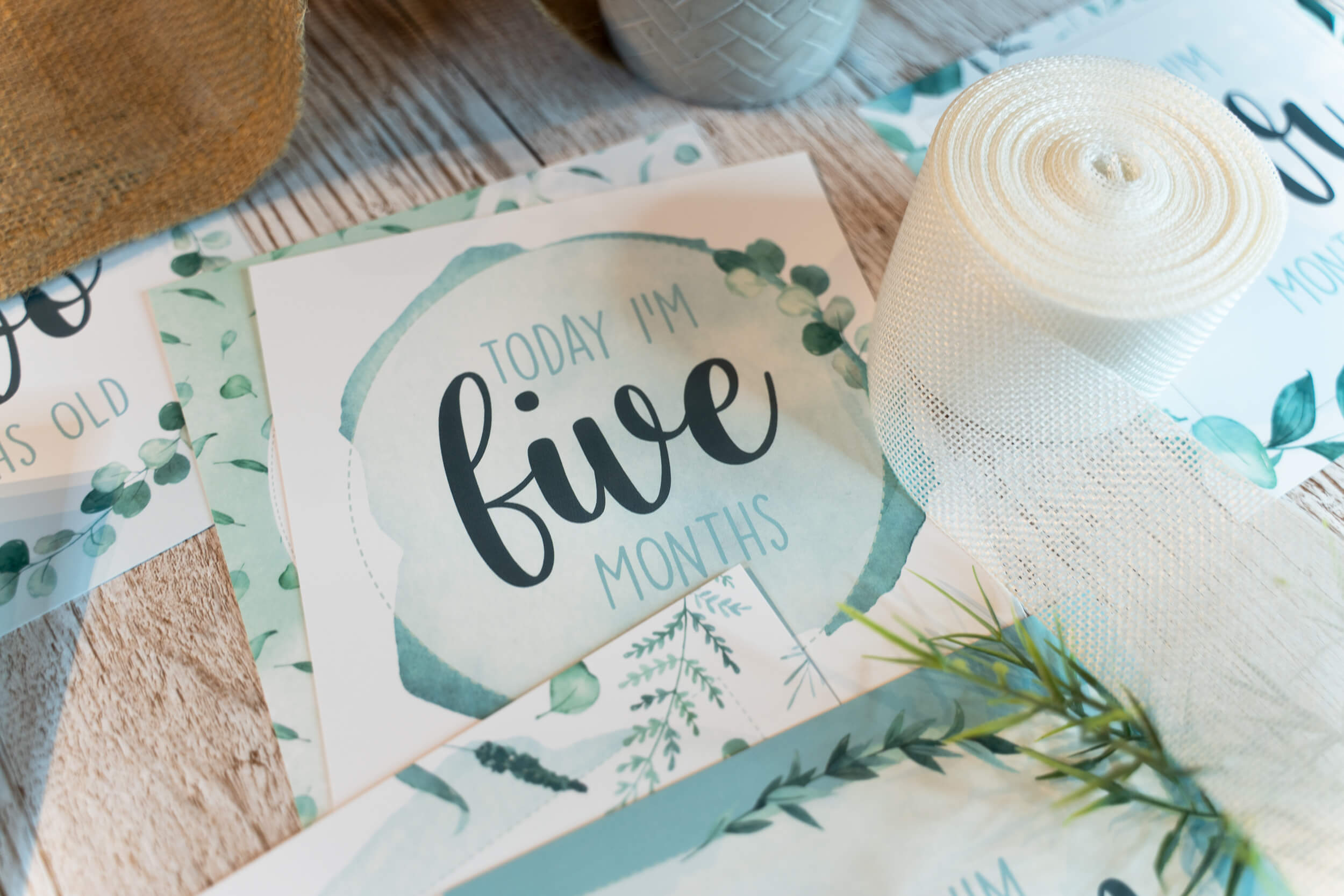 Teal Woodland Monthly Milestone Cards