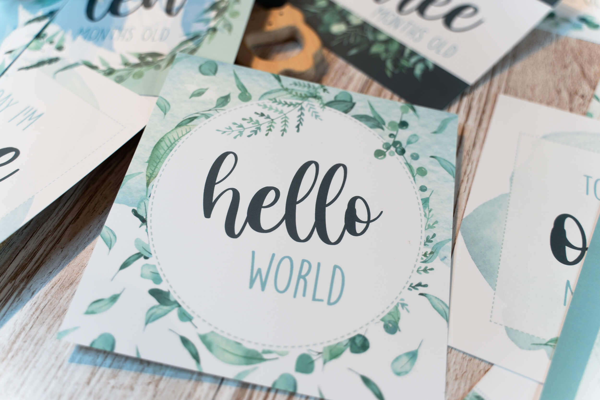 Teal Woodland Monthly Milestone Cards