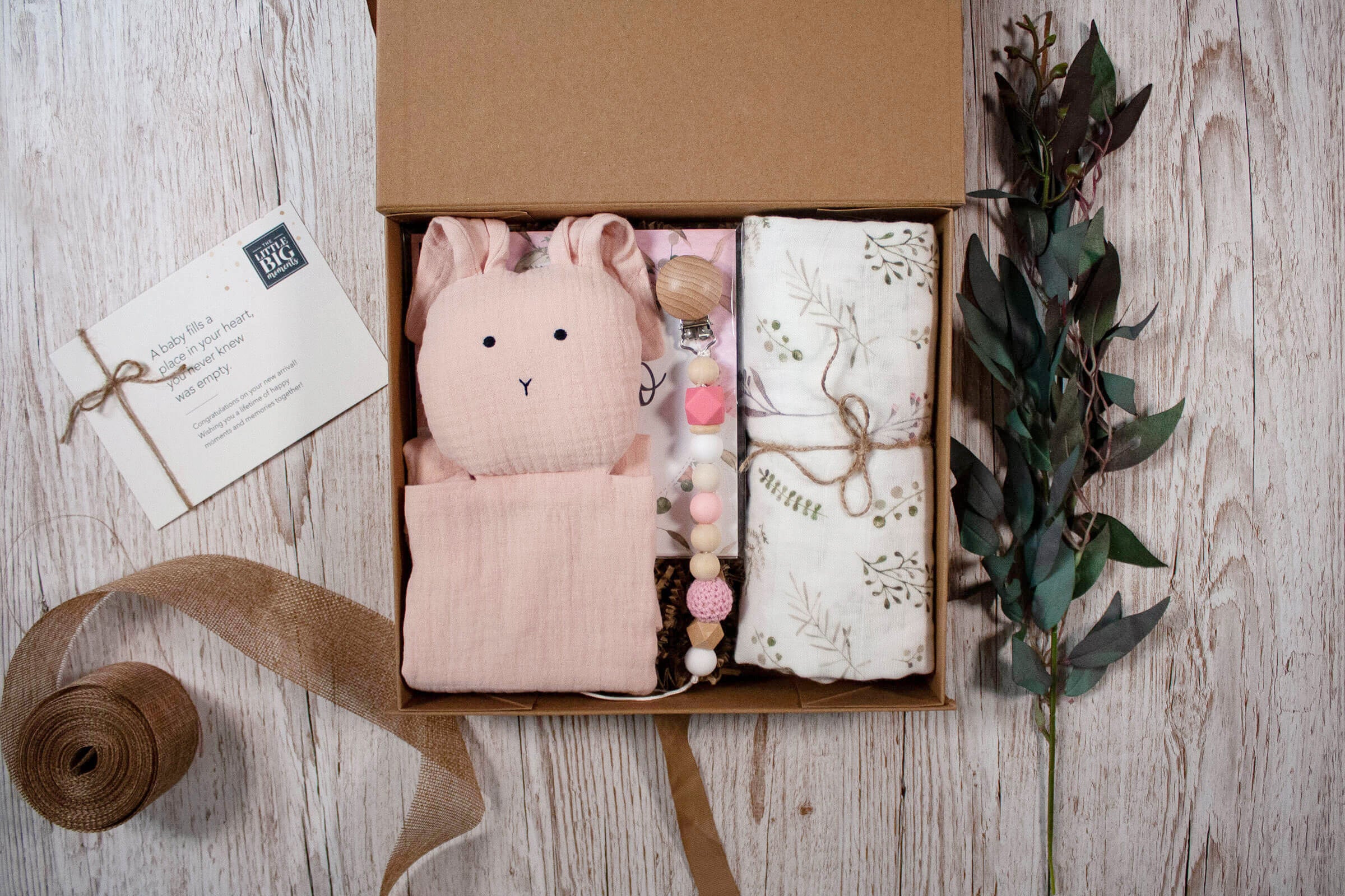 pink woodland themed baby gift set